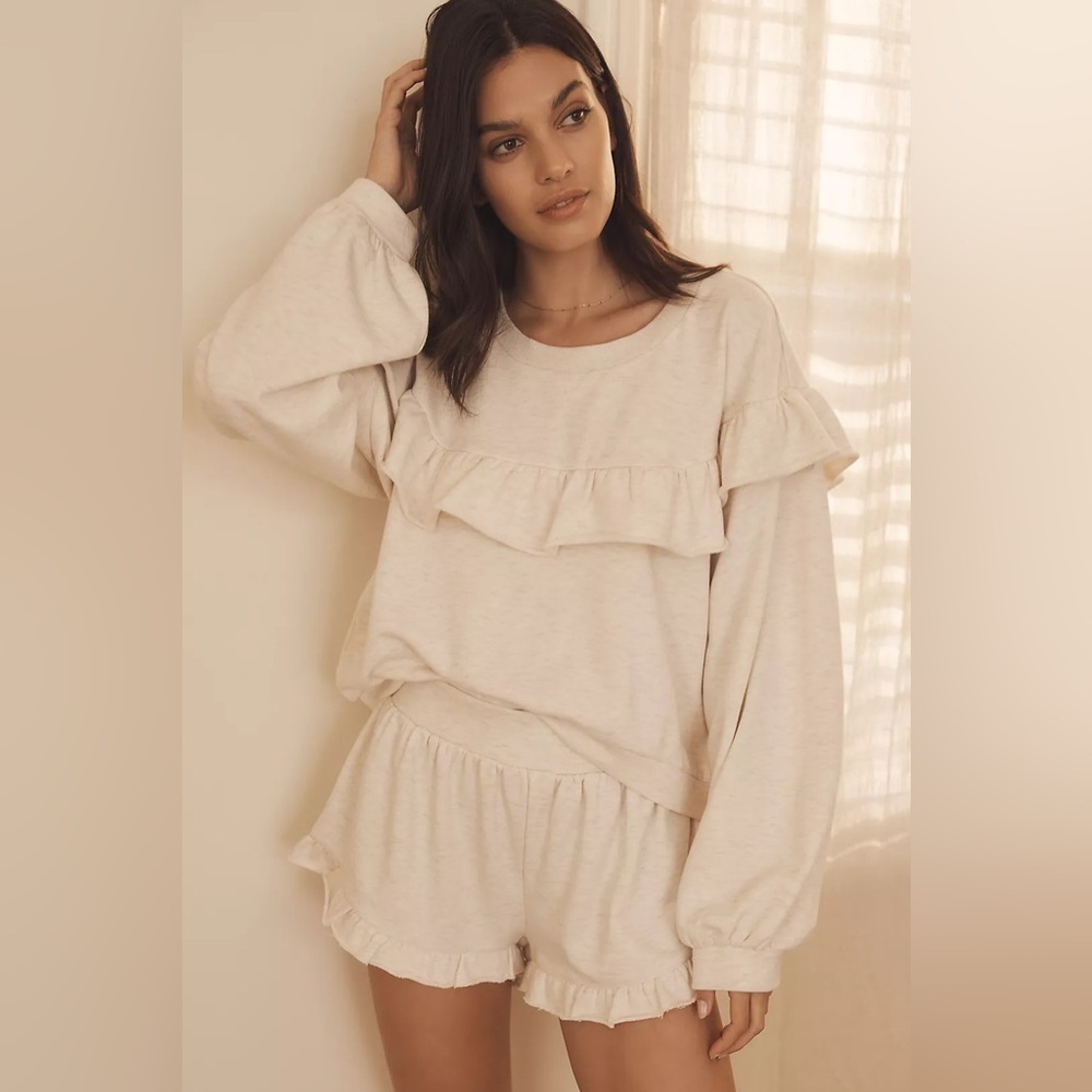 NWT Size XL - By Anthropologie Ruffle Sweatshirt